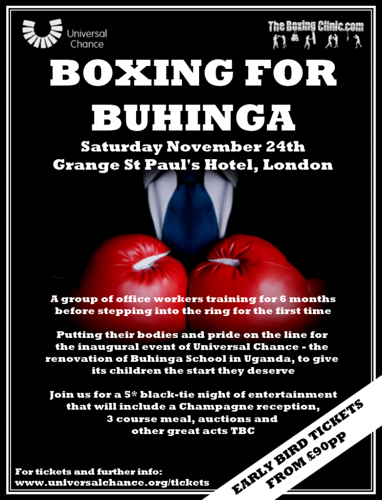 Boxing For Buhinga – Early Bird Tickets On Sale Now